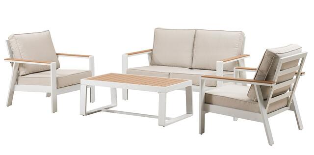 Turquia White 2 Seater Aluminium Sofa Set