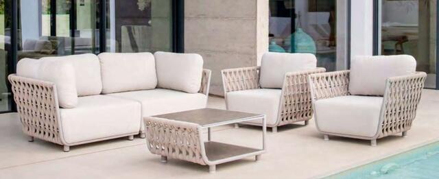 Laos Curve Sofa Set Crema