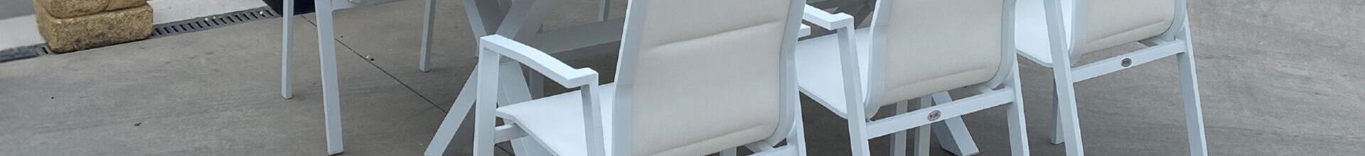 Madrid White Aluminium 180 x 100 x 75cm Dining Table 