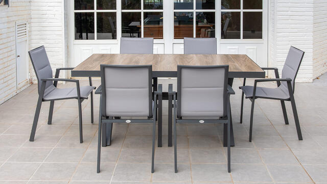 Madrid Antracite Aluminium 180 x 100 x 75cm Dining Table
