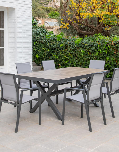 Madrid Antracite Aluminium 180 x 100 x 75cm Dining Table