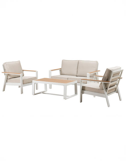 Turquia White 3 Seater Aluminium Sofa Set