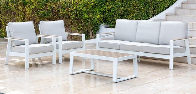 Turquia White 3 Seater Aluminium Sofa Set Turquia White 3 Seater Aluminium Sofa Set