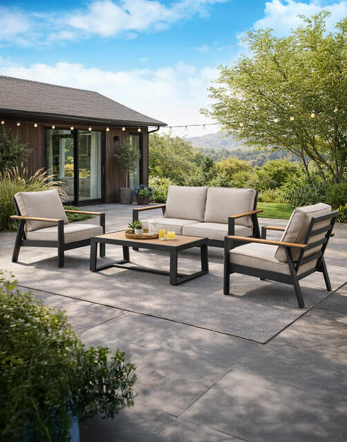 Turquia Antracite 2 Seater Aluminium Sofa Set Turquia Antracite 2 Seater Aluminium Sofa Set