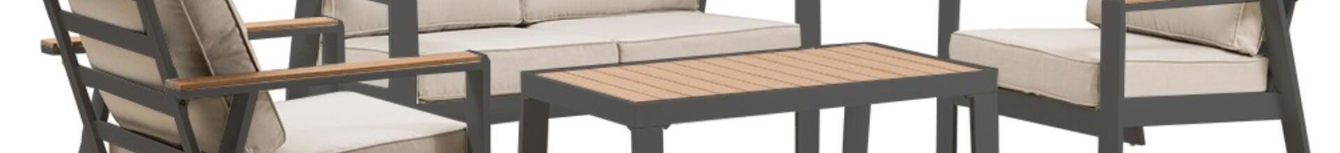 Turquia Antracite 2 Seater Aluminium Sofa Set