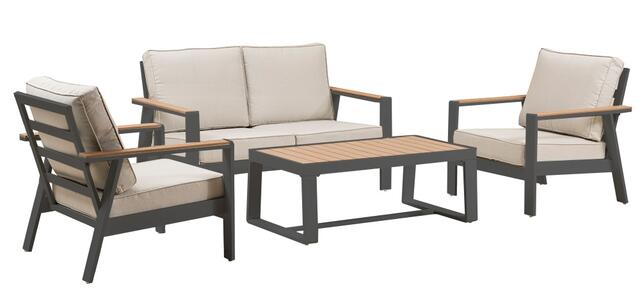 Turquia Antracite 2 Seater Aluminium Sofa Set