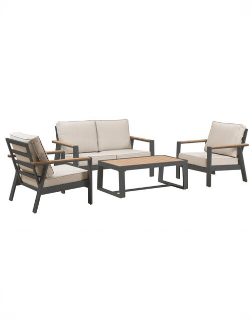 Turquia Antracite 3 Seater Aluminium Sofa Set