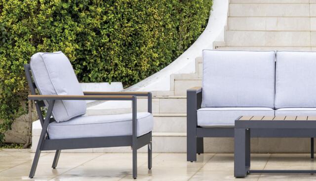 Turquia Antracite 3 Seater Aluminium Sofa Set