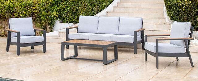 Turquia Antracite 3 Seater Aluminium Sofa Set Turquia Antracite 3 Seater Aluminium Sofa Set