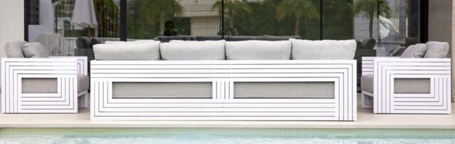 Burundi Aluminium Antracite 4 Seater Sofa Set