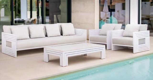 Burundi Aluminium Antracite 4 Seater Sofa Set
