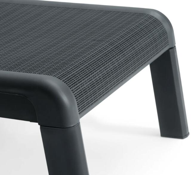 Mallorca Sunlounger Graphite Frame with grey cushion