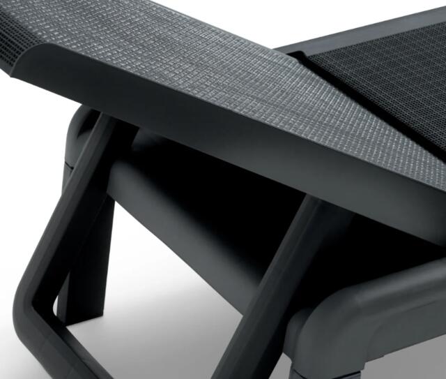 Mallorca Sunlounger Graphite Frame with grey cushion