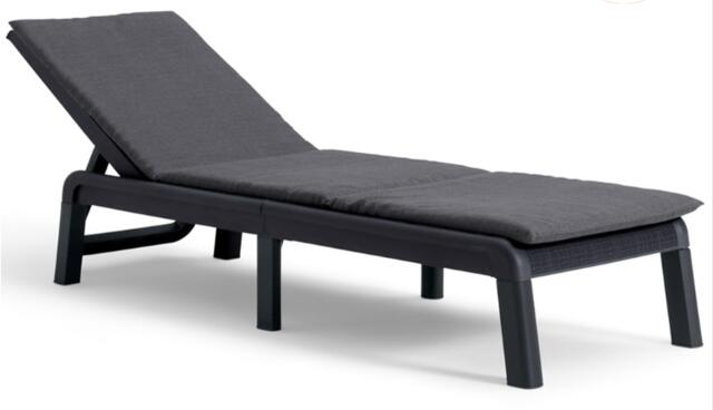 Mallorca Sunlounger Graphite Frame with grey cushion