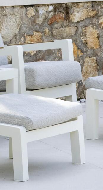 Afar Aluminium Recliner Set, Antracite Frame, Grey Cushions