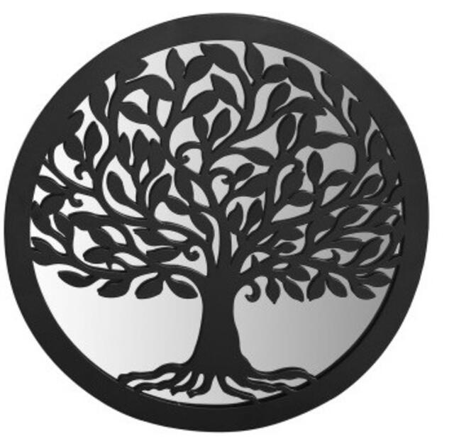 Black Tree of Life Wall Art / Mirror 40cm dia. 