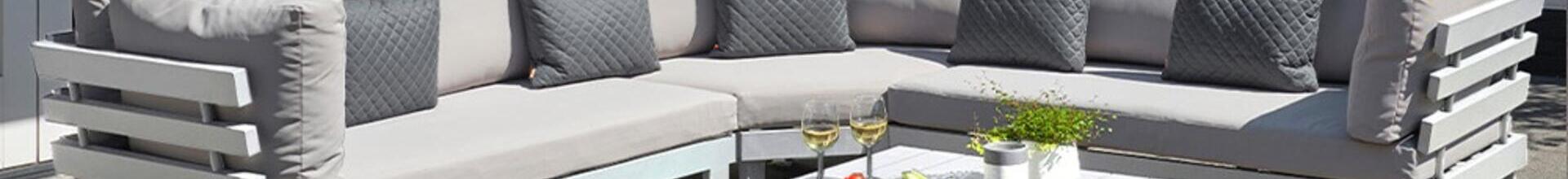 Ibiza White Aluminium Corner Sofa Set