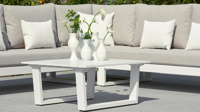 Ibiza White Aluminium Corner Sofa Set