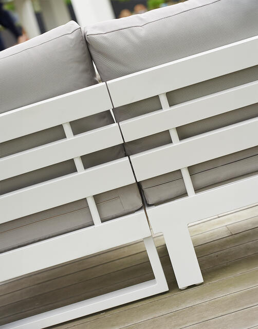 Ibiza White Aluminium Corner Sofa Set