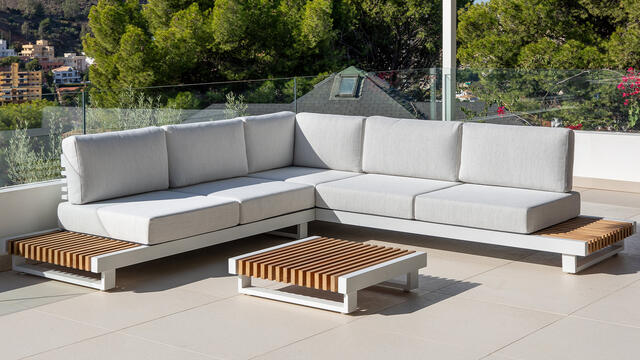 Neva Aluminium Corner Sofa Set