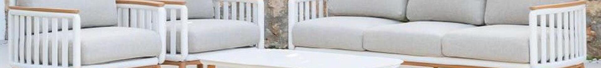 Riga White Sofa Set