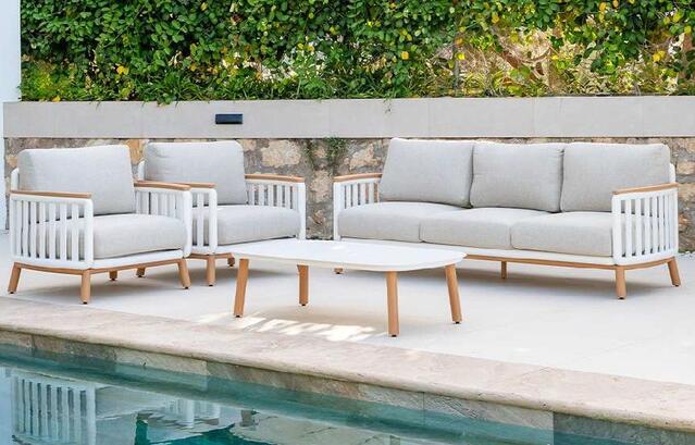 Riga White Sofa Set