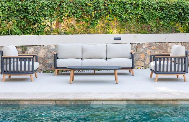 Riga White Sofa Set