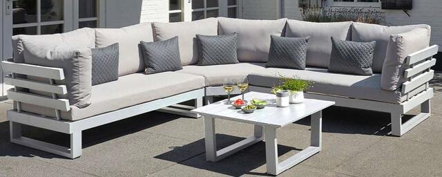 Ibiza Antracite Aluminium Corner Sofa Set