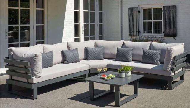 Ibiza Antracite Aluminium Corner Sofa Set