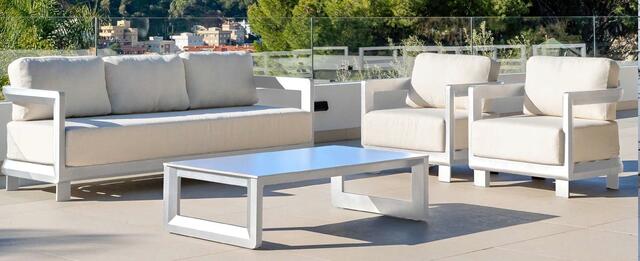 America White Sofa Set