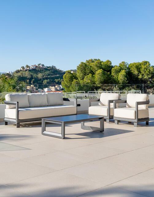 America White Sofa Set