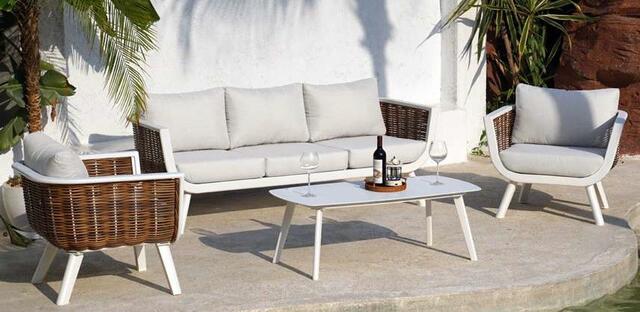 Sudan White Aluminium Sofa Set