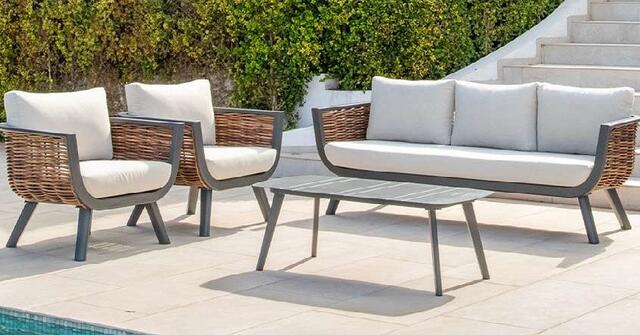 Sudan Antracite Aluminium Sofa Set