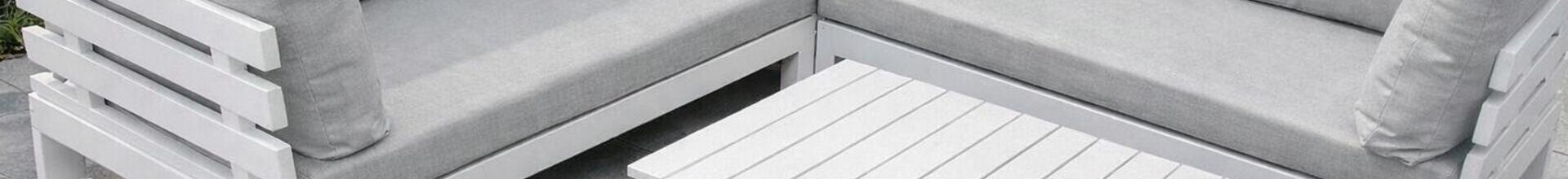 Menorca White Aluminium Corner Sofa set