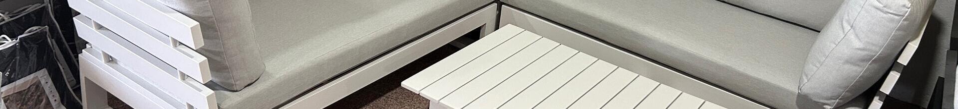 Menorca White Aluminium Corner Sofa set