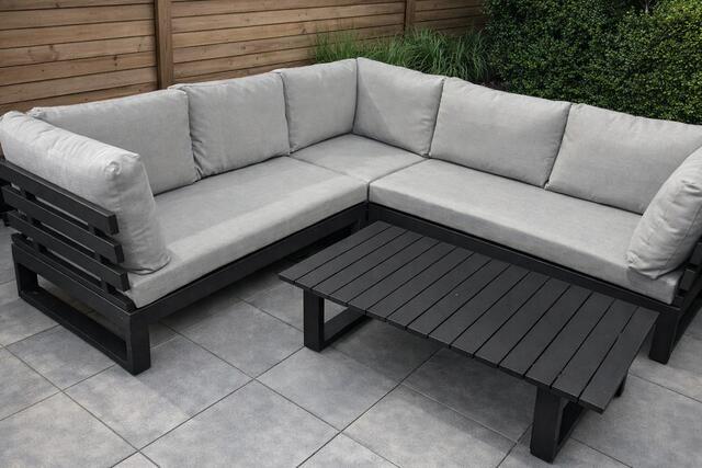 Menorca Antracite Aluminium Corner Sofa set