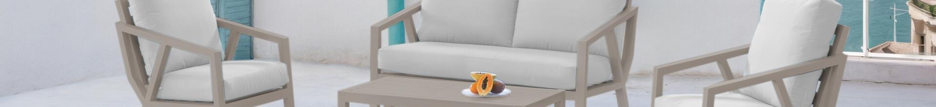 Sarah Aluminium Sofa set Nude