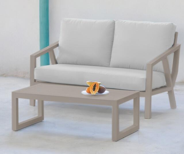 Sarah Aluminium Sofa set Nude