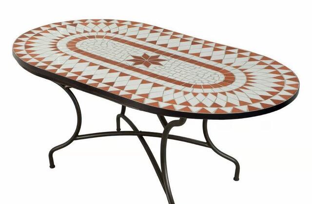 Hevea Neypal Mosaic 148 x 88cm Oval Dining Table