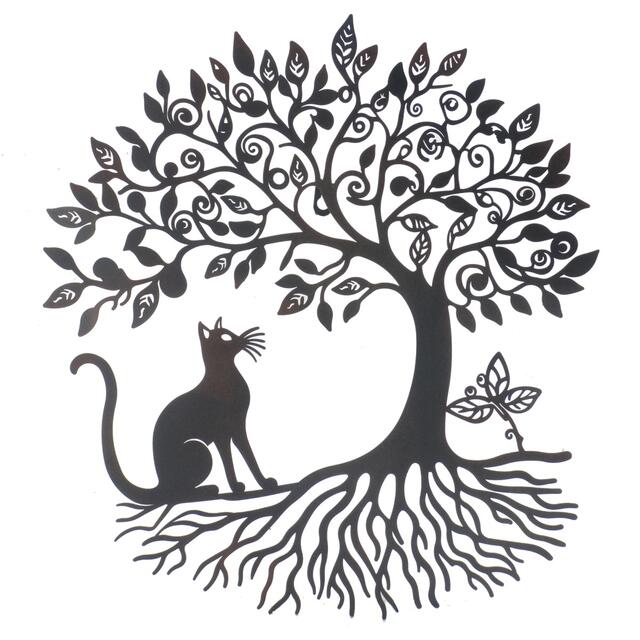 Cat & Butterfly Frameless Tree of Life