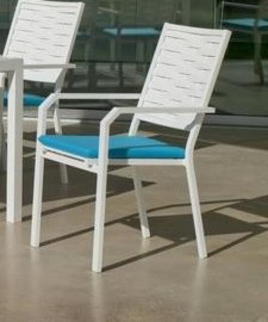 Hevea Augusta White Dining chair with cushion