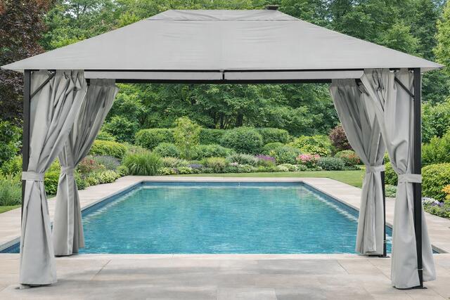 Africa 3 x 4m LED Pergola Antracite frame with Curtains Africa 3 x 4m LED Pergola Antracite frame with Curtains