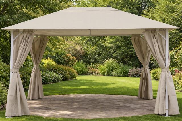 Africa 3 x 4m LED Pergola White frame with Curtains Africa 3 x 4m LED Pergola White frame with Curtains