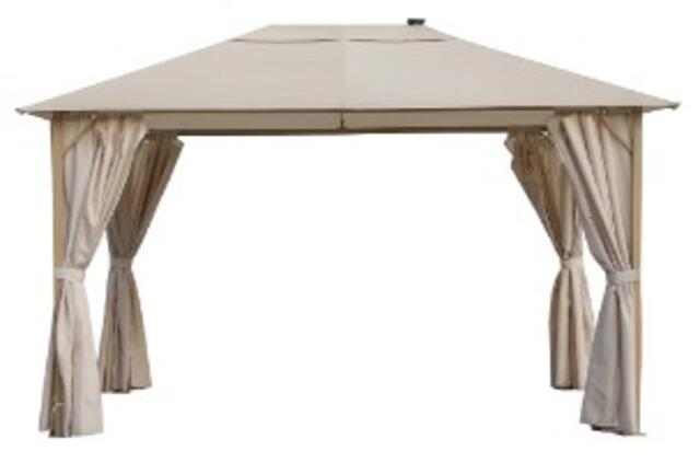 Africa 3 x 4m LED Pergola imitation wood frame with Curtains 