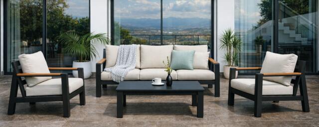 Majestic Mendoza Antracite Aluminium Sofa set