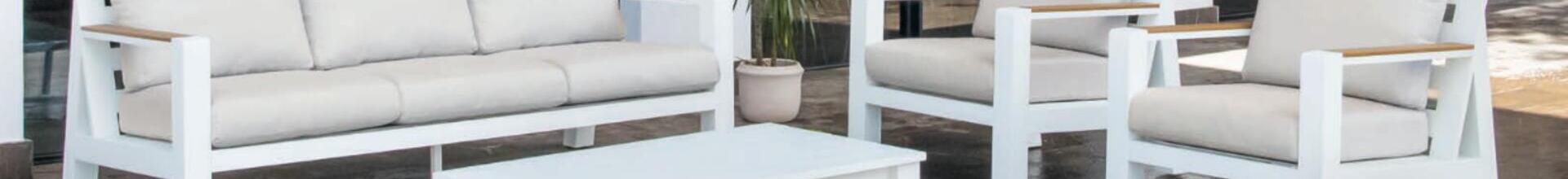 Mendoza White Aluminium Sofa set