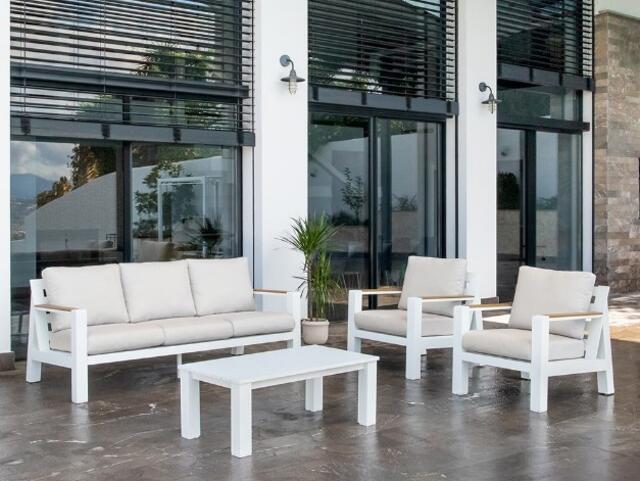 Majestic Mendoza White Aluminium Sofa set