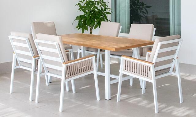 Misisipi White Aluminium Dining set Misisipi White Aluminium Dining set