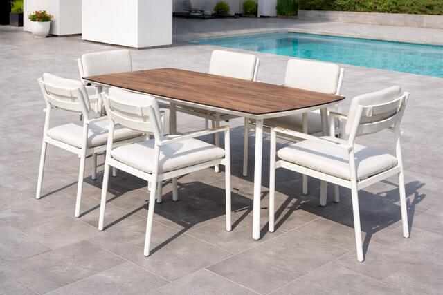 Majestic Bayo Aluminium Dining Set White Majestic Bayo Aluminium Dining Set White