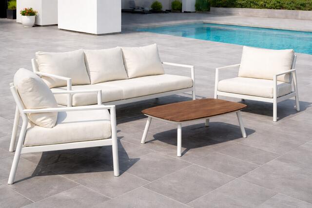 Bayo 3 Seater Sofa Set White